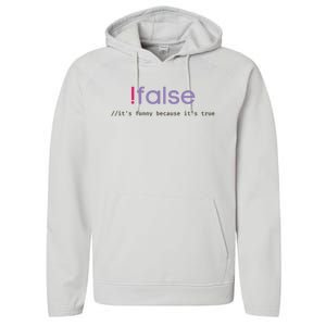 Funny False Programming Geek Programmer Humor JS Coder Performance Fleece Hoodie