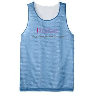 Funny False Programming Geek Programmer Humor JS Coder Mesh Reversible Basketball Jersey Tank