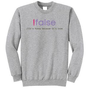 Funny False Programming Geek Programmer Humor JS Coder Sweatshirt