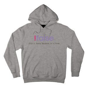 Funny False Programming Geek Programmer Humor JS Coder Tall Hoodie