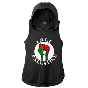 freepalestine free palestine Ladies PosiCharge Tri-Blend Wicking Draft Hoodie Tank