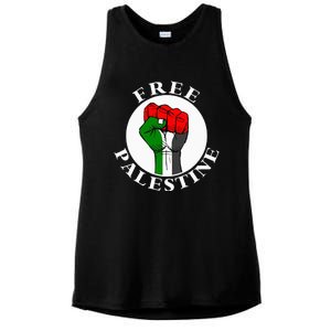 freepalestine free palestine Ladies PosiCharge Tri-Blend Wicking Tank