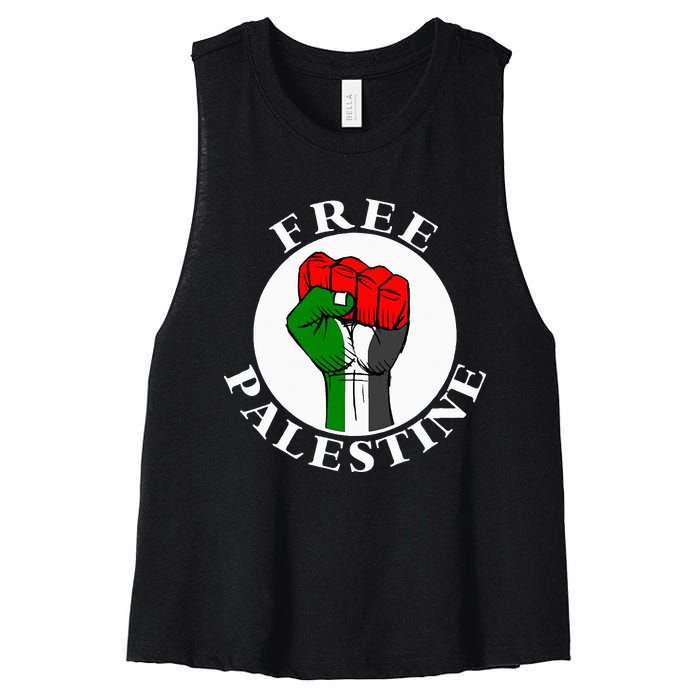 freepalestine free palestine Women's Racerback Cropped Tank