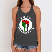 freepalestine free palestine Women's Knotted Racerback Tank