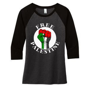 freepalestine free palestine Women's Tri-Blend 3/4-Sleeve Raglan Shirt