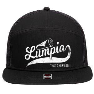 Funny Filipino Pride Lumpia Thats How I Roll Tee 7 Panel Mesh Trucker Snapback Hat