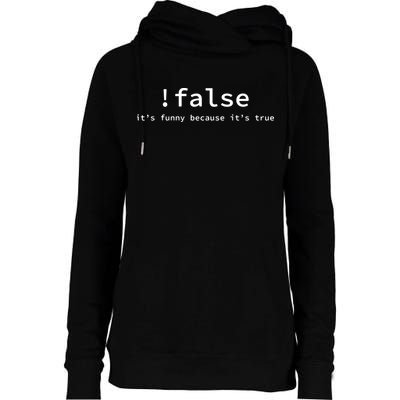 Funny False Programming Coding Short Sleeve For Programmers Womens Funnel Neck Pullover Hood
