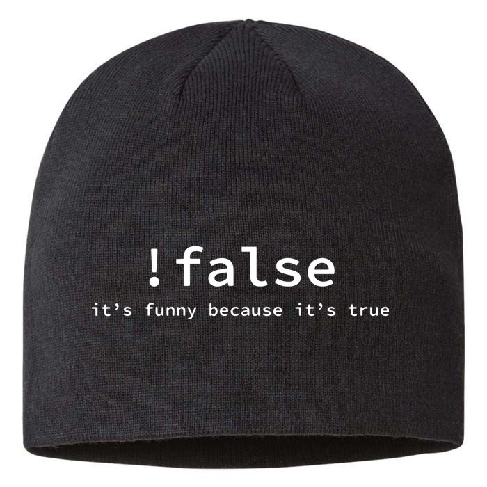 Funny False Programming Coding Short Sleeve For Programmers Sustainable Beanie