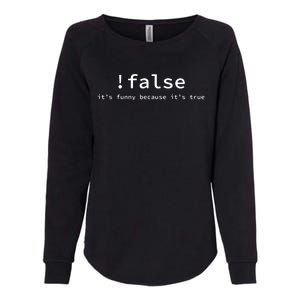 Funny False Programming Coding Short Sleeve For Programmers Womens California Wash Sweatshirt