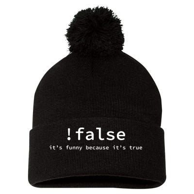 Funny False Programming Coding Short Sleeve For Programmers Pom Pom 12in Knit Beanie