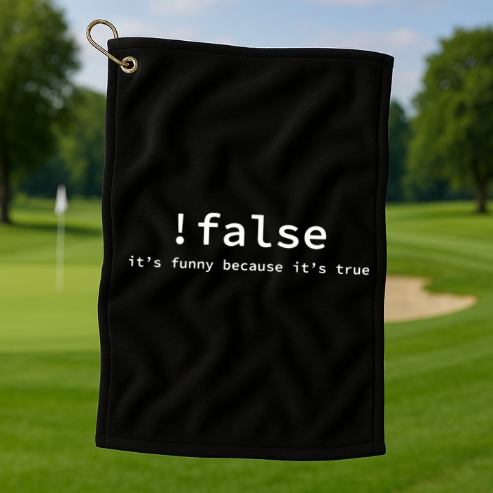 Funny False Programming Coding Short Sleeve For Programmers Golf Towel