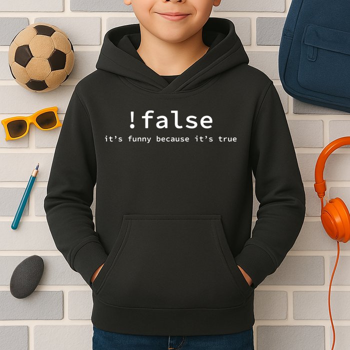 Funny False Programming Coding Short Sleeve For Programmers Kids Hoodie