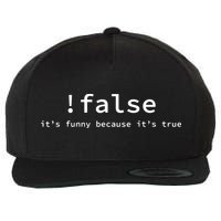 Funny False Programming Coding Short Sleeve For Programmers Wool Snapback Cap