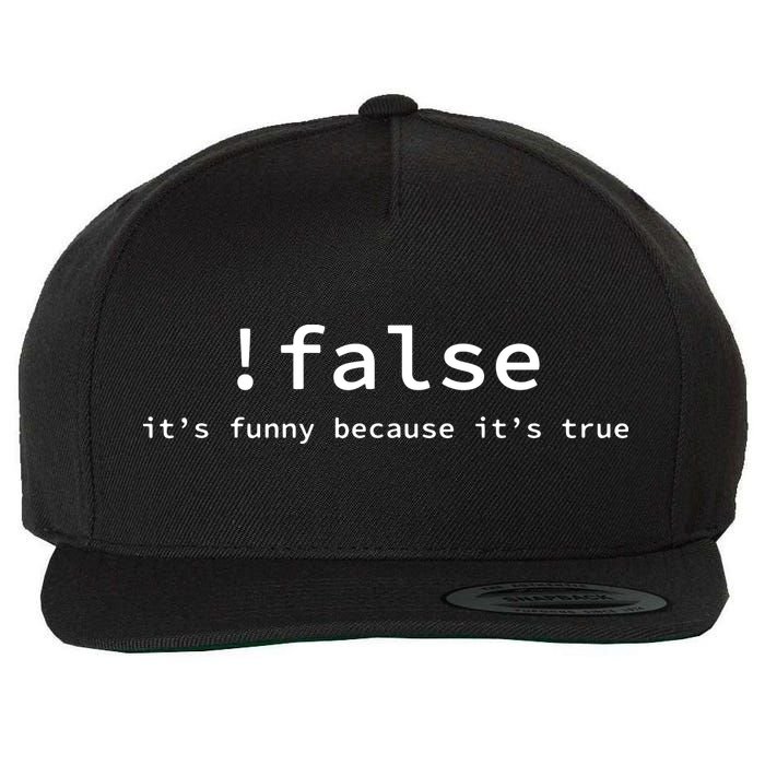 Funny False Programming Coding Short Sleeve For Programmers Wool Snapback Cap