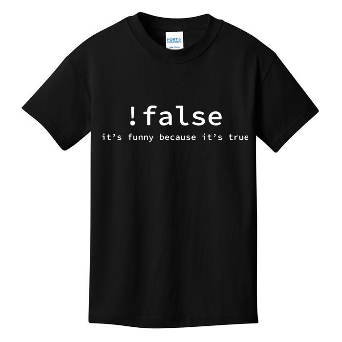 Funny False Programming Coding Short Sleeve For Programmers Kids T-Shirt