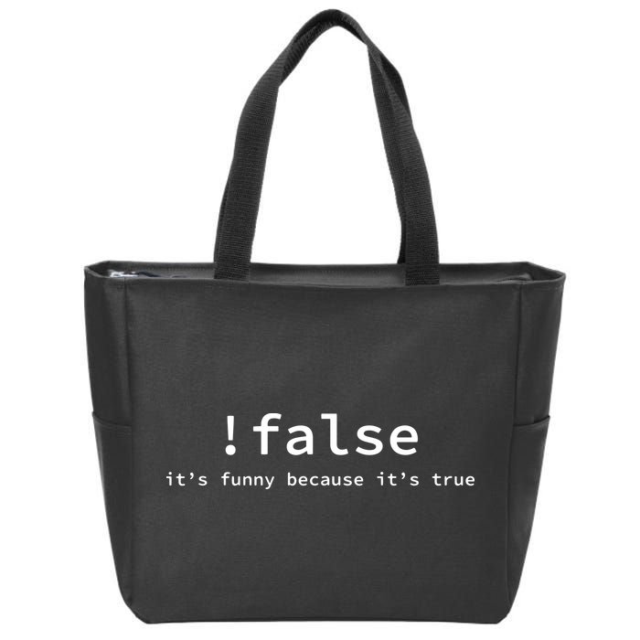 Funny False Programming Coding Short Sleeve For Programmers Zip Tote Bag