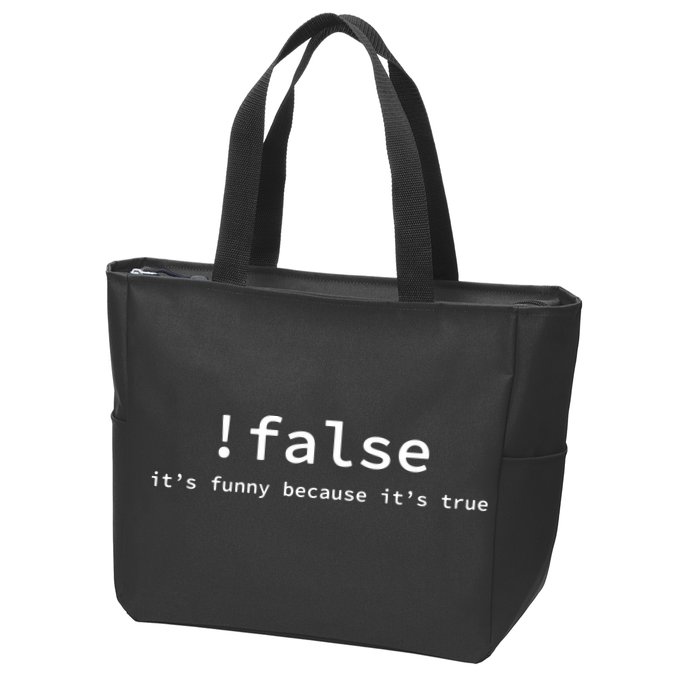 Funny False Programming Coding Short Sleeve For Programmers Zip Tote Bag