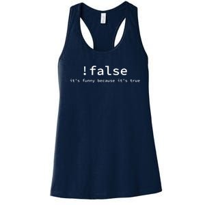 Funny False Programming Coding Short Sleeve For Programmers Women's Racerback Tank