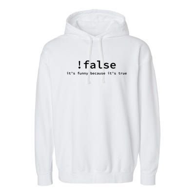 Funny False Programming Coding Short Sleeve For Programmers Garment-Dyed Fleece Hoodie