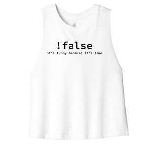 Funny False Programming Coding Short Sleeve For Programmers Women's Racerback Cropped Tank