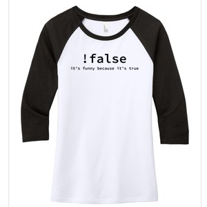 Funny False Programming Coding Short Sleeve For Programmers Women's Tri-Blend 3/4-Sleeve Raglan Shirt