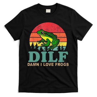 Funny Frog Pun Dude I Love Frog DILF Cottagecore Aesthetic T-Shirt