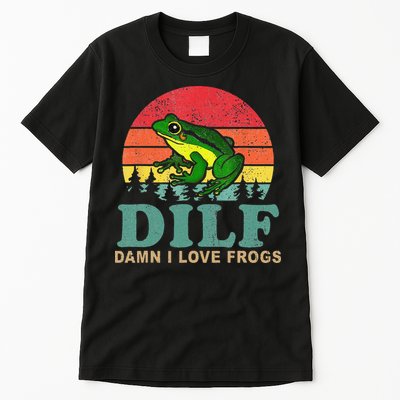 Funny Frog Pun Dude I Love Frog DILF Cottagecore Aesthetic Tall T-Shirt
