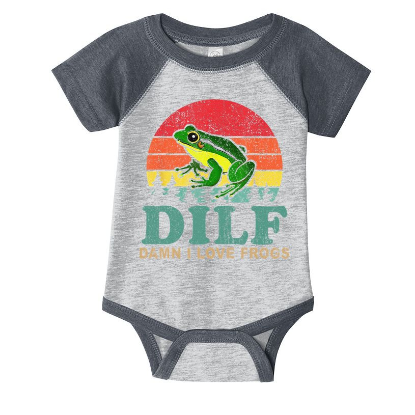Funny Frog Pun Dude I Love Frog DILF Cottagecore Aesthetic Infant Baby Jersey Bodysuit
