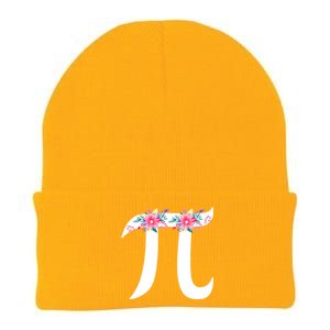 Floral Face Pi Symbol Happy Pi Day Math Geek 3 14 Cool Gift Knit Cap Winter Beanie