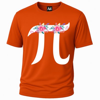 Floral Face Pi Symbol Happy Pi Day Math Geek 3 14 Cool Gift Cooling Performance Crew T-Shirt