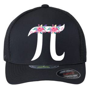 Floral Face Pi Symbol Happy Pi Day Math Geek 3 14 Cool Gift Flexfit Unipanel Trucker Cap