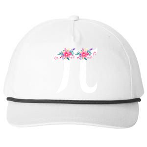 Floral Face Pi Symbol Happy Pi Day Math Geek 3 14 Cool Gift Snapback Five-Panel Rope Hat