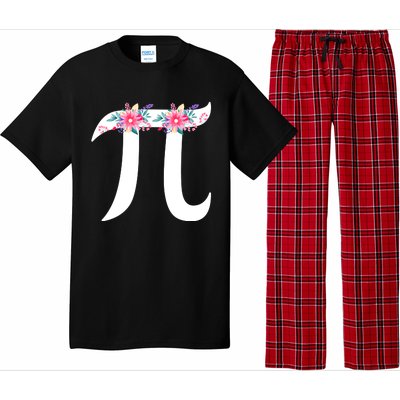 Floral Face Pi Symbol Happy Pi Day Math Geek 3 14 Cool Gift Pajama Set