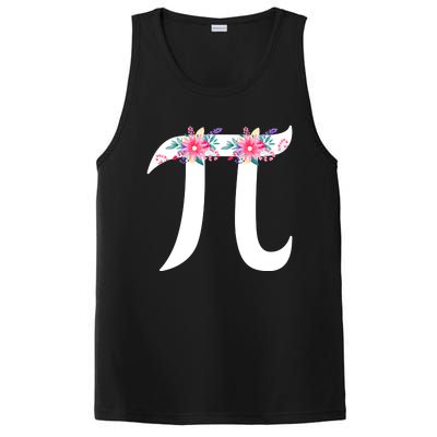 Floral Face Pi Symbol Happy Pi Day Math Geek 3 14 Cool Gift PosiCharge Competitor Tank