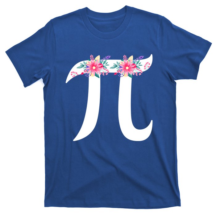 Floral Face Pi Symbol Happy Pi Day Math Geek 3 14 Cool Gift T-Shirt