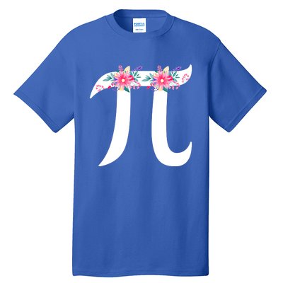 Floral Face Pi Symbol Happy Pi Day Math Geek 3 14 Cool Gift Tall T-Shirt