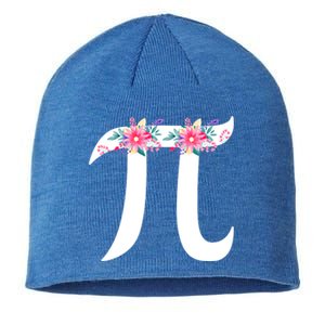 Floral Face Pi Symbol Happy Pi Day Math Geek 3 14 Cool Gift Sustainable Beanie