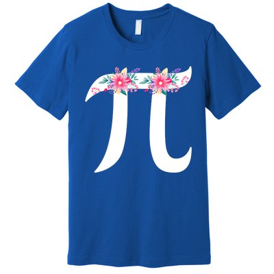 Floral Face Pi Symbol Happy Pi Day Math Geek 3 14 Cool Gift Premium T-Shirt