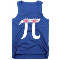 Floral Face Pi Symbol Happy Pi Day Math Geek 3 14 Cool Gift Tank Top