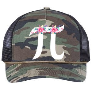 Floral Face Pi Symbol Happy Pi Day Math Geek 3 14 Cool Gift Retro Rope Trucker Hat Cap