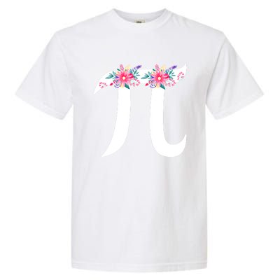 Floral Face Pi Symbol Happy Pi Day Math Geek 3 14 Cool Gift Garment-Dyed Heavyweight T-Shirt