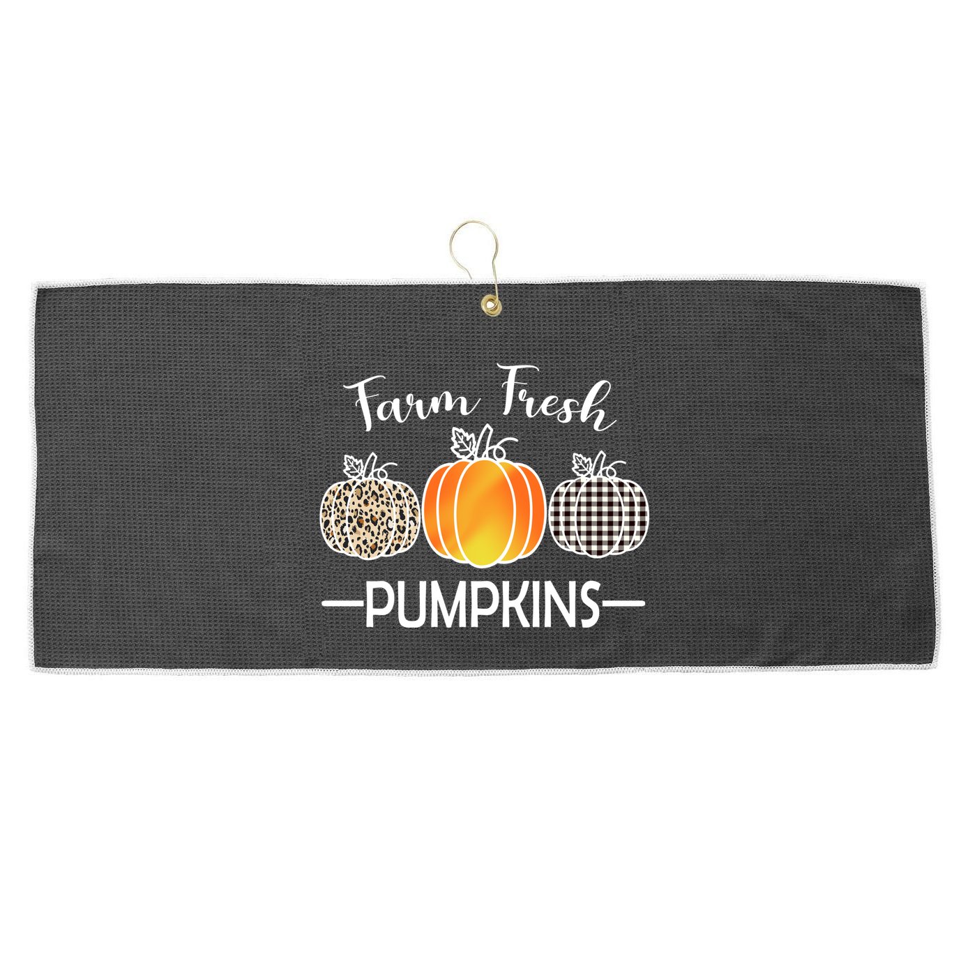 Farm Fresh Pumpkins Large Microfiber Waffle Golf Towel