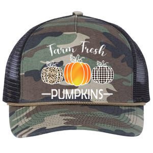 Farm Fresh Pumpkins Retro Rope Trucker Hat Cap