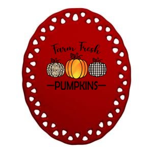 Farm Fresh Pumpkins Ceramic Oval Ornament