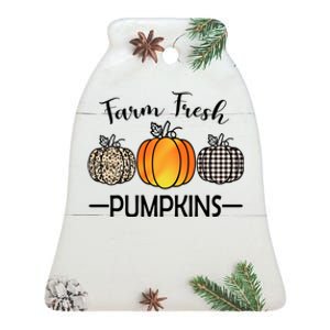 Farm Fresh Pumpkins Ceramic Bell Ornament