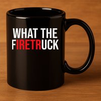 Funny Fireman Quote What The Firetruck For Firefighter 11oz C Handle Ceramic Mug