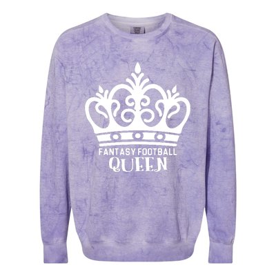 Fantasy Football Queen Colorblast Crewneck Sweatshirt