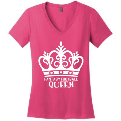 Fantasy Football Queen Women's V-Neck T-Shirt