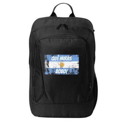 Football Fan Que miras bobo Bandera Argentina Flag City Backpack