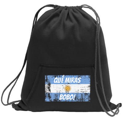 Football Fan Que miras bobo Bandera Argentina Flag Sweatshirt Cinch Pack Bag